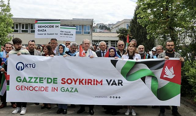 KTÜ'de İsrail'in Gazze'ye yönelik saldırıları protesto edildi
