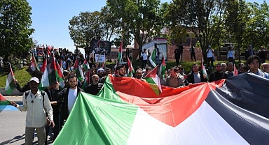 OMÜ'de İsrail'in Gazze'deki saldırıları protesto edildi
