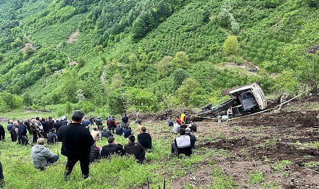 Ordu'da iş makinesinin devrildiği kazada sürücü hayatını kaybetti