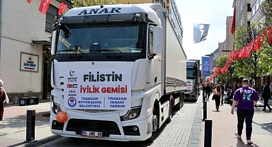 Trabzon'dan Filistin'e yardım tırları yola çıktı