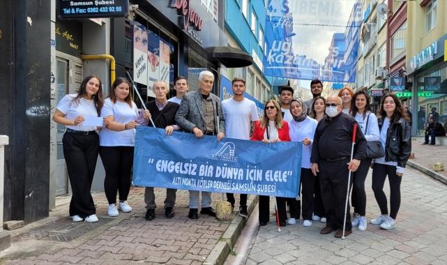 Beyaz baston kullanan yayalara sürücülerin duyarlılığı test edildi