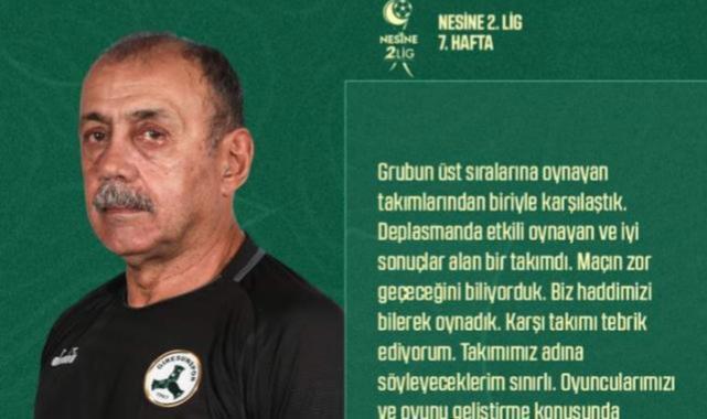 Teknik Direktör Metin Aydın, Menemen FK maçı sonrası açıklamalarda bulundu