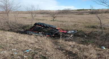 Boyabat'ta devrilen traktörün sürücüsü yaralandı