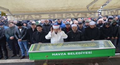 Havza'da trafik kazasında ölen kişinin cenazesi defnedildi