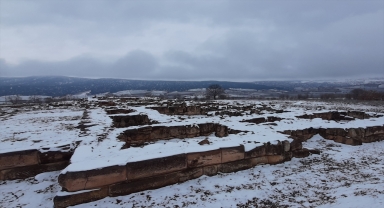 Şapinuva Antik Kenti beyaz örtüyle kaplandı