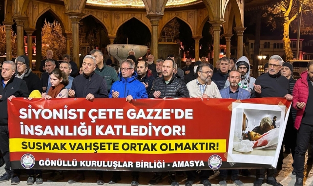 Amasya'da İsrail'in Gazze'ye saldırıları protesto edildi