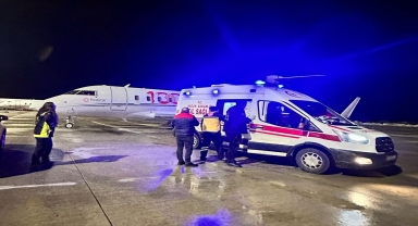 Rize'de MFS tedavisi gören çocuk ambulans uçakla Ankara'ya sevk edildi