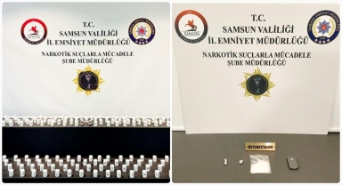 Samsun'da 6 bin 168 sentetik ecza hapı ele geçirildi