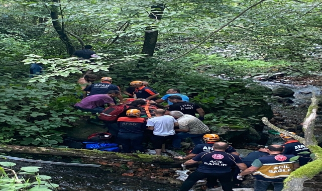 Rize'de dereye yuvarlanan otomobilin sürücüsü yaralandı