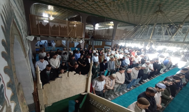 Bafra'da Filistin'e destek için sabah namazı buluşması yapıldı