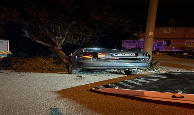 Bolu'da ağaca çarpan otomobildeki 2 kişi yaralandı