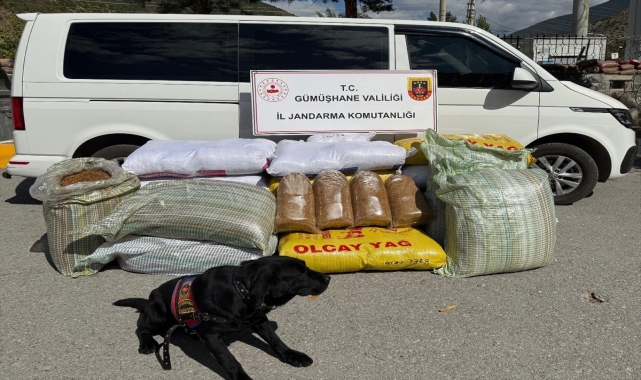 Gümüşhane'de kaçak tütün ele geçirildi