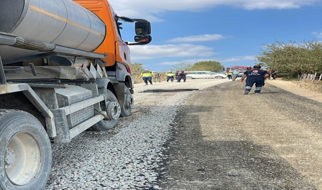 Samsun'da asfalt kamyonunun altında kalan kişi öldü