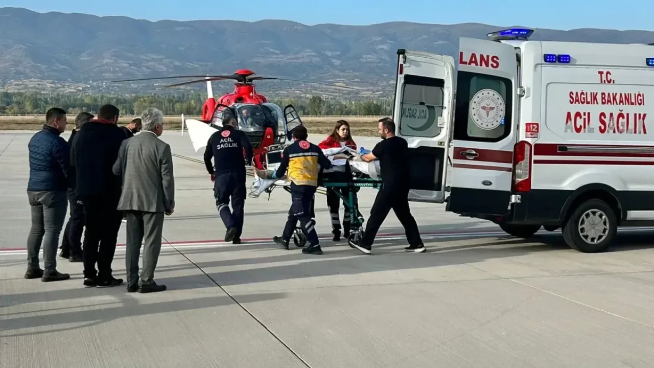 Elektrik akımına kapılan kişi için ambulans helikopter havalandı