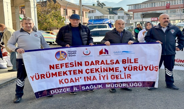 Düzce'de diyabet ve KOAH hastalığı için farkındalık yürüyüşü gerçekleştirildi