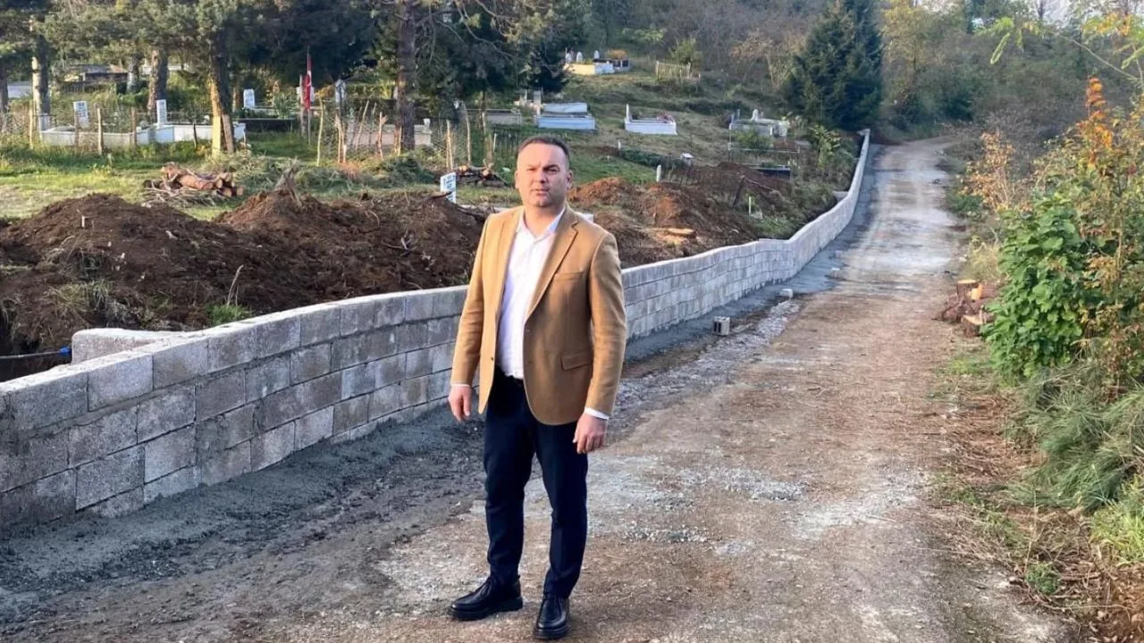 Giresun’da mezarlık yapılan duvarla güvenli hale getirildi