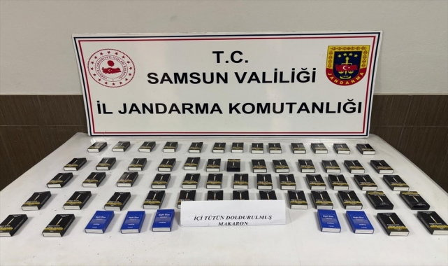 Çarşamba'da 1220 adet doldurulmuş makaron ele geçirildi