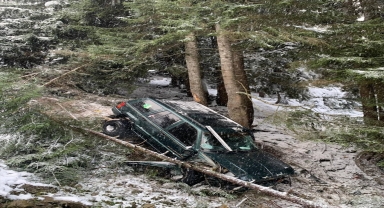 Giresun'da uçuruma düşen cipteki 5 kişi yaralandı 