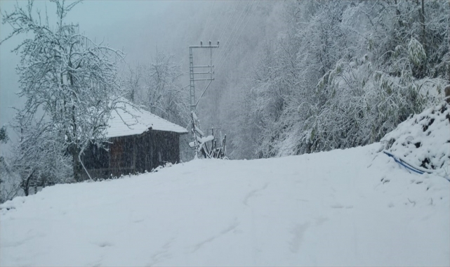 Salıpazarı ilçesi beyaz örtüyle kaplandı