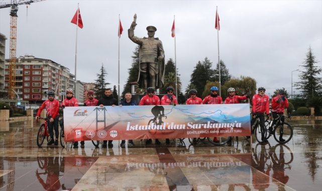 Sarıkamış şehitlerini anmak için İstanbul'dan yola çıkan bisikletliler Rize'den Artvin'e uğurlandı